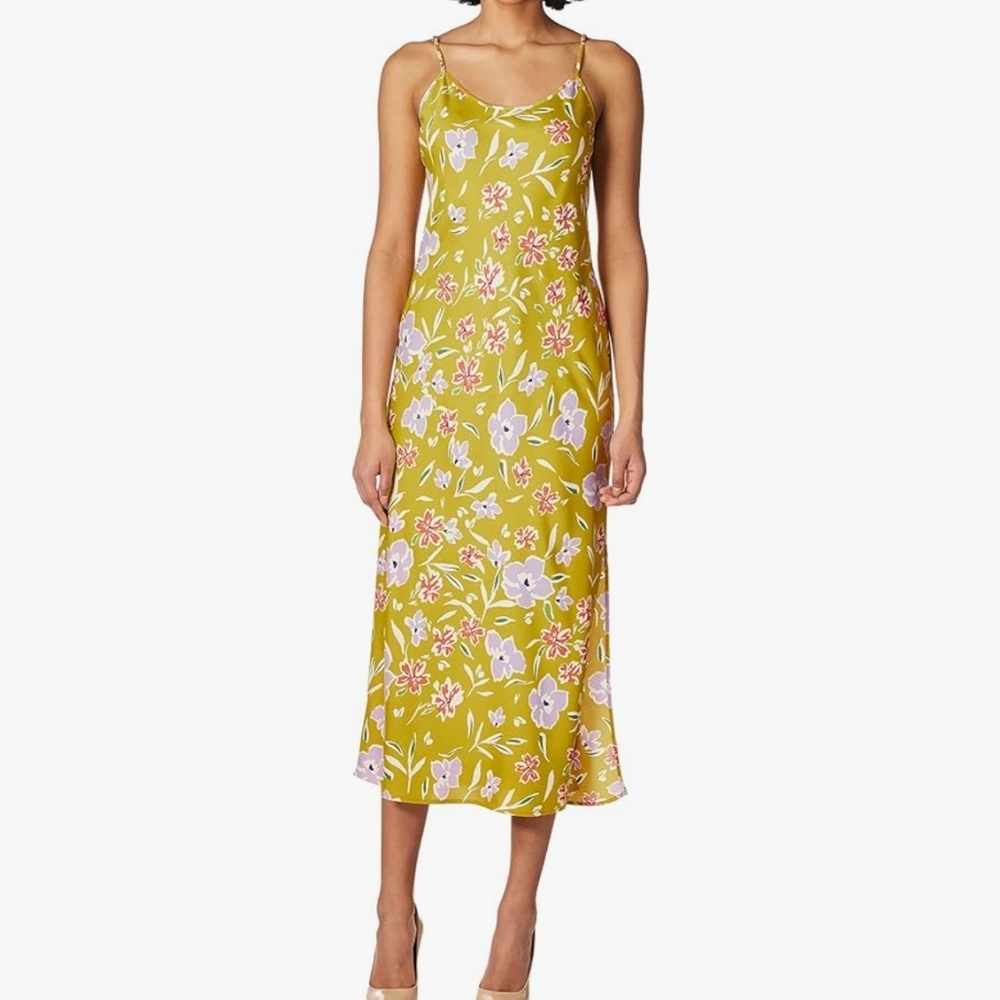 BCBGeneration Floral Maxi Dress in Yellow and Purple Size XS